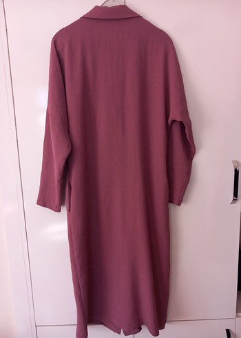 gül kurusu Düğmeli Uzun ceket - Görsel 4