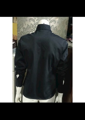 xl Beden mvl xl beden Düğmeli Siyah Uzun Kollu Kadın Gömlek