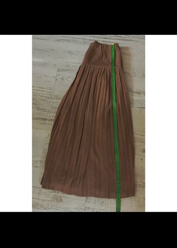 46 Beden vintage 44-46 beden Bej Pilili Uzun triko Etek