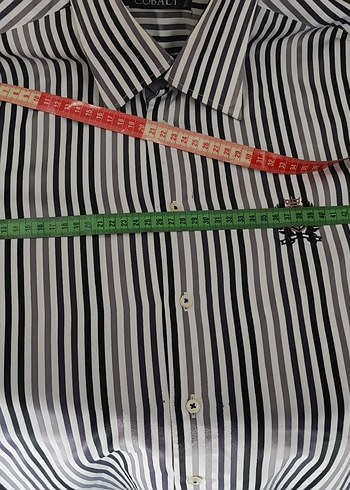 cobalt xl beden slim fit çizgili gömlek - Görsel 3
