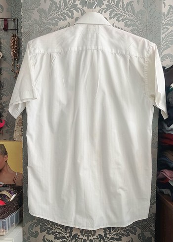 TheOrie m beden Erkek Beyaz Kısa Kollu Düğmeli Gömlek - Görsel 2
