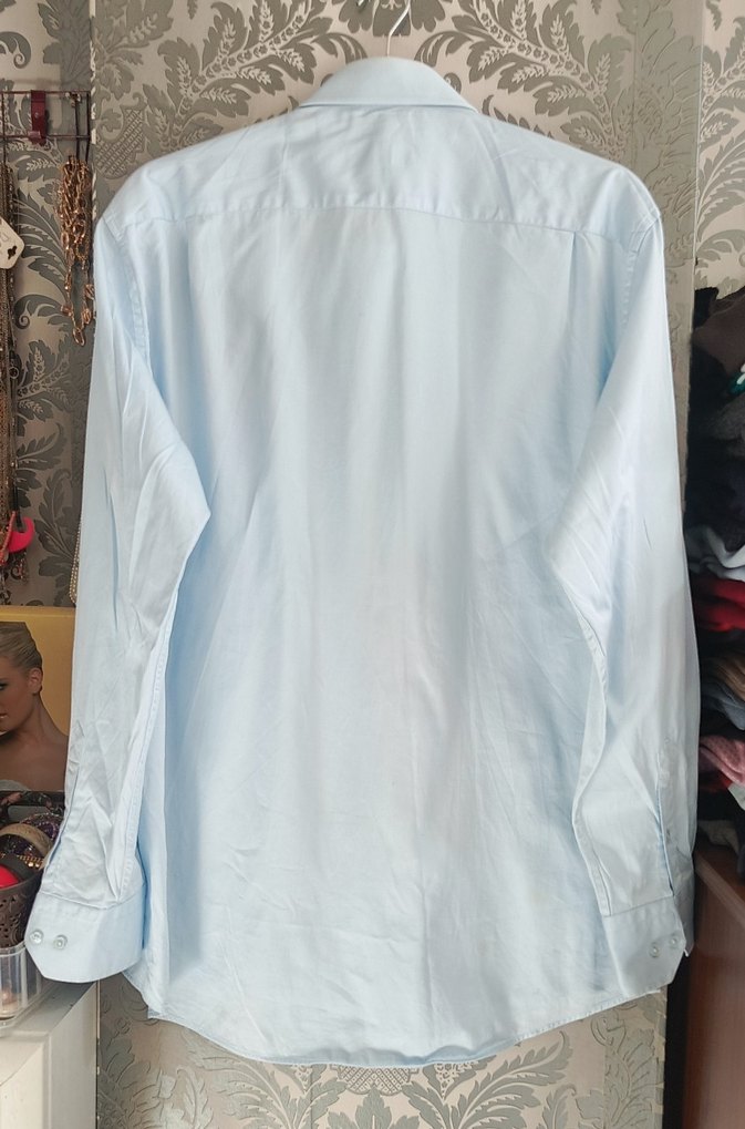 Kiğılı xxl beden Mavi Uzun Kollu Düğmeli Erkek Gömlek - Görsel 2