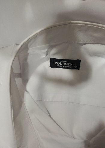 Polomen l beden Erkek Beyaz Uzun Kollu Pamuklu Gömlek - Görsel 3