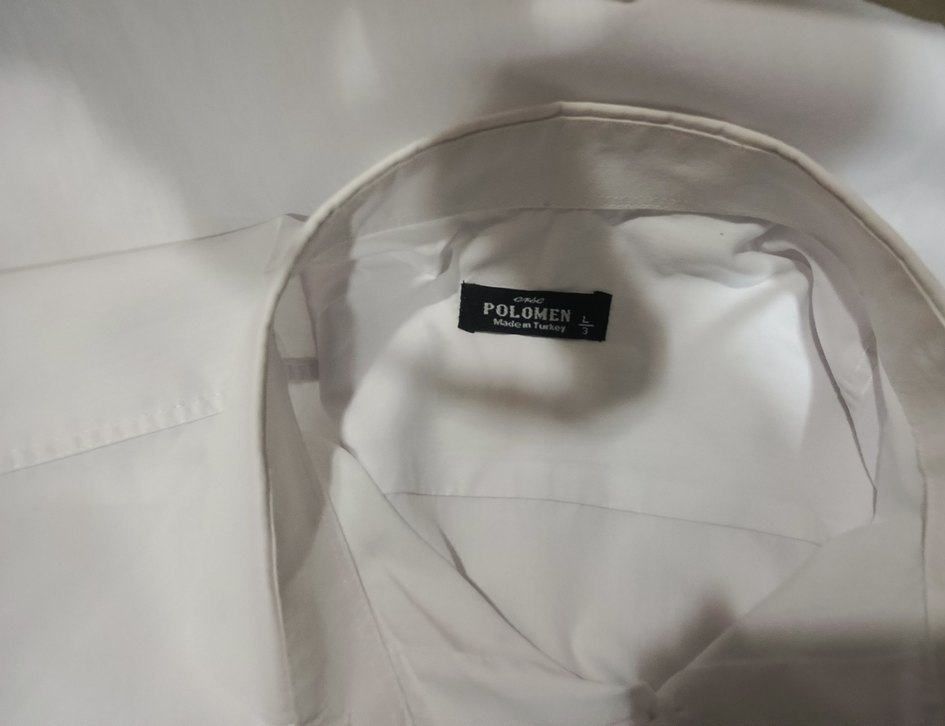 Polomen l beden Erkek Beyaz Uzun Kollu Pamuklu Gömlek - Görsel 3