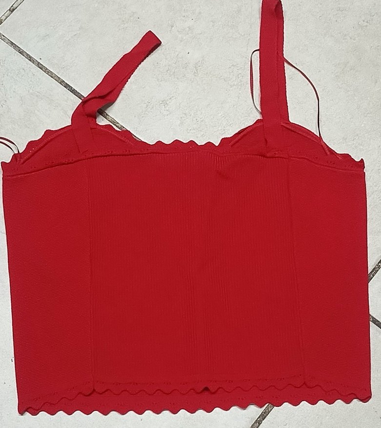 Zara s beden askılı elastan crop büstiyer - Görsel 2