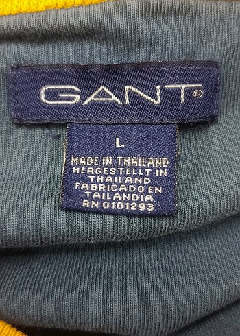 GANT U.S.A L beden Erkek Uzun Kollu Mavi Triko Tişört - Görsel 4