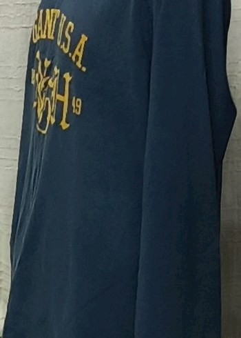 GANT U.S.A L beden Erkek Uzun Kollu Mavi Triko Tişört - Görsel 2