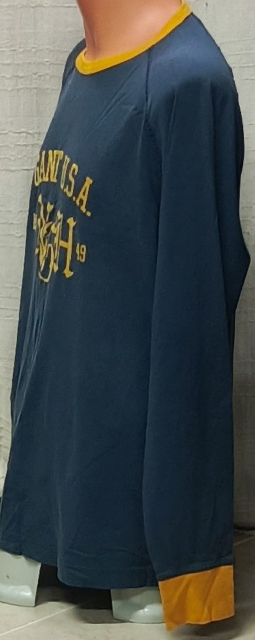 GANT U.S.A L beden Erkek Uzun Kollu Mavi Triko Tişört - Görsel 2