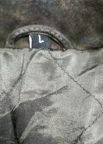 vintage l beden gerçek süet deri ceket - Görsel 5