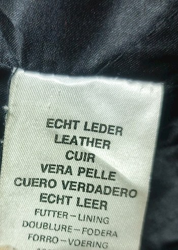 vintage l beden gerçek sırt deri mont - Görsel 8