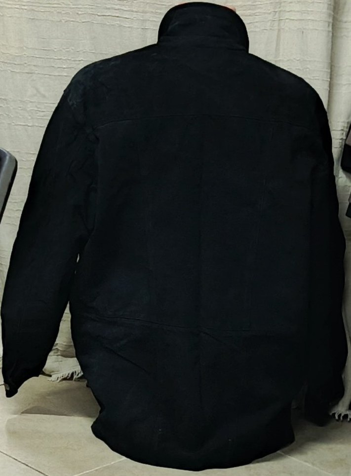 vintage 54 beden Erkek Siyah Süet Düğmeli Ceket - Görsel 3