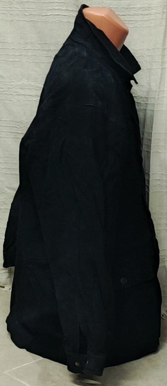 vintage 54 beden Erkek Siyah Süet Düğmeli Ceket - Görsel 4