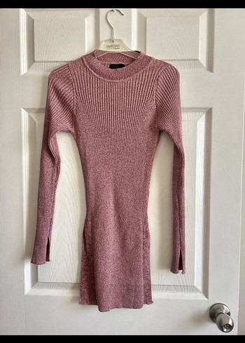 Pembe Yarım Balıkçı Yaka Triko Kadın Kazak - Görsel 2