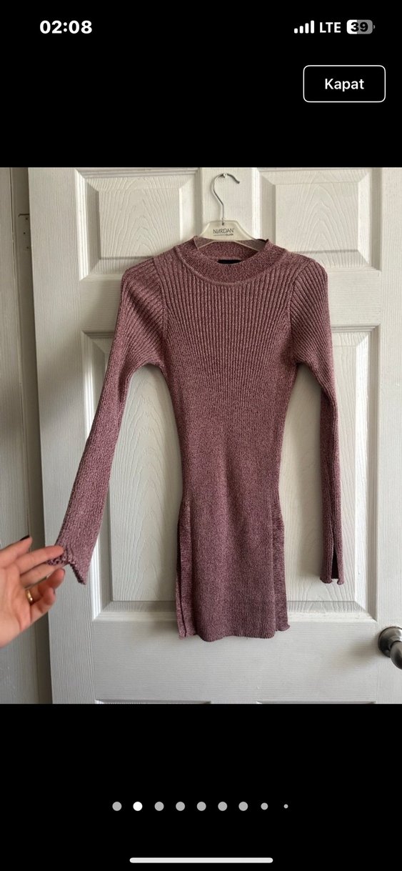 Pembe Yarım Balıkçı Yaka Triko Kadın Kazak - Görsel 5