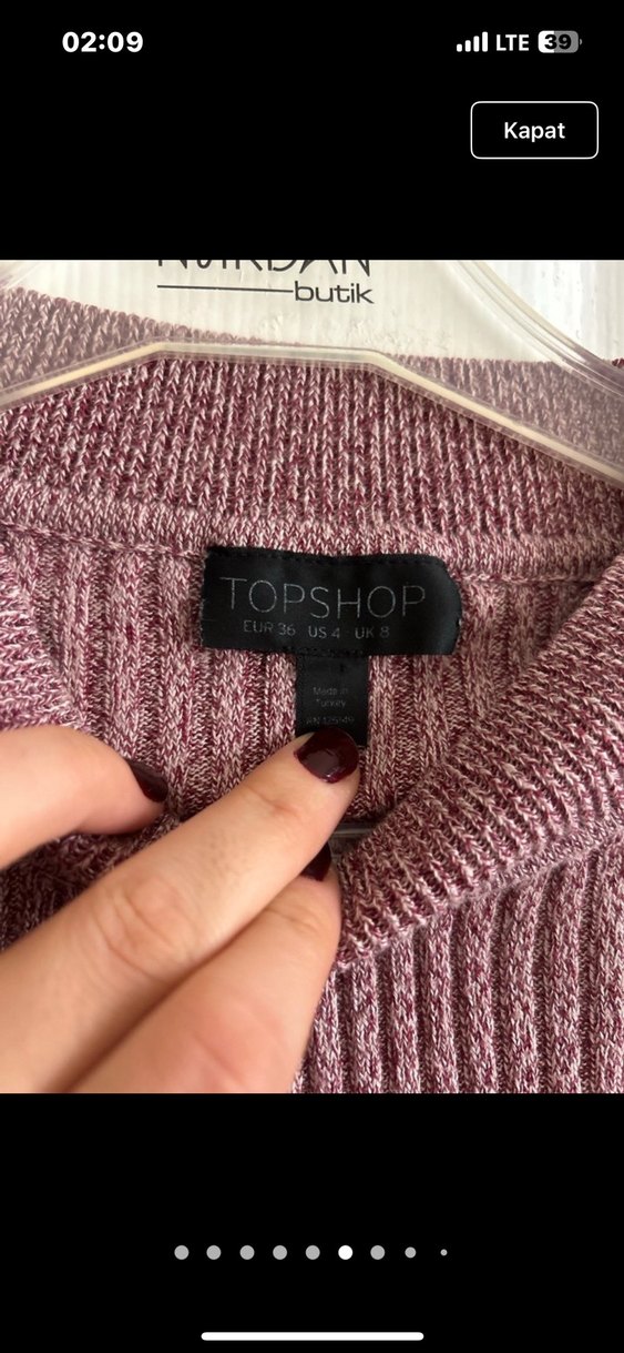 Pembe Yarım Balıkçı Yaka Triko Kadın Kazak - Görsel 3