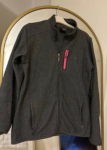 Fermuarlı Gri kadın Polar Sweatshirt - Görsel 2