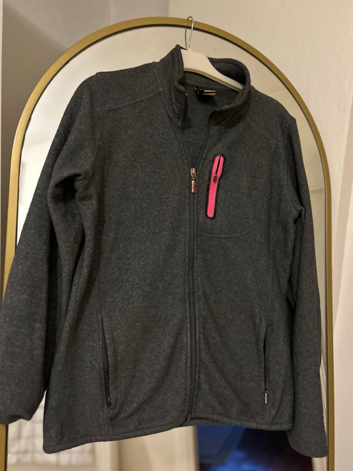 Fermuarlı Gri kadın Polar Sweatshirt - Görsel 2