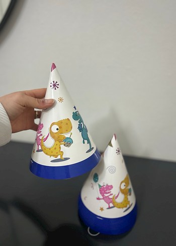 Renkli Dinozor Temalı Parti Şapkası - Görsel 2