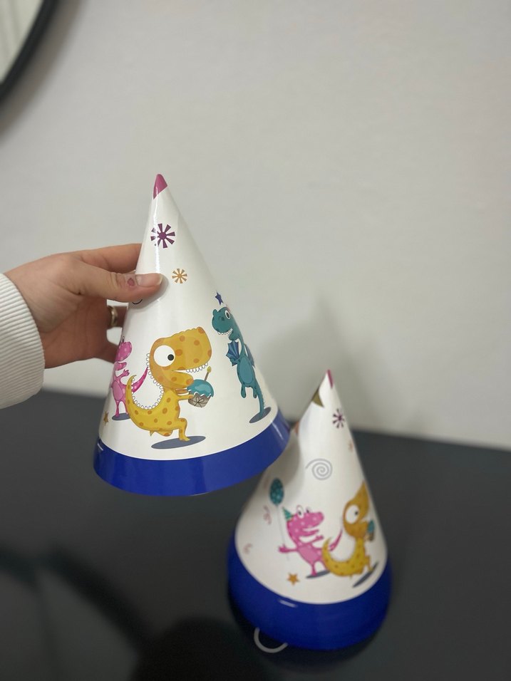Renkli Dinozor Temalı Parti Şapkası - Görsel 2