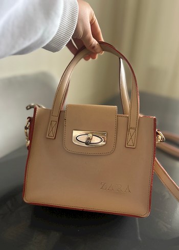 Bej Deri Kadın Omuz Çantası - ZARA - Görsel 3