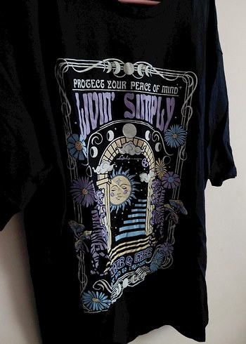 baskılı lacivert oversize tshirt