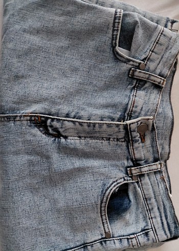 29 Beden Geniş Paçalı Yüksek Bel Likralı Mavi Denim Kadın Jean
