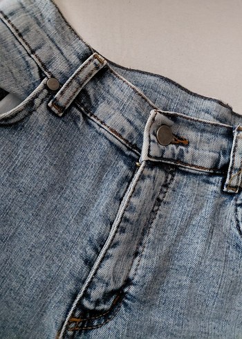 29 Beden mavi Renk Geniş Paçalı Yüksek Bel Likralı Mavi Denim Kadın Jean