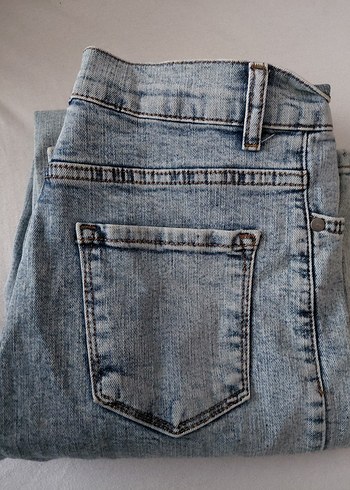 Diğer Geniş Paçalı Yüksek Bel Likralı Mavi Denim Kadın Jean