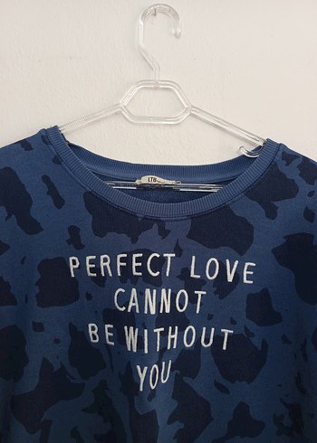 s Beden mavi Renk Kadın Mavi Baskılı Sweatshirt