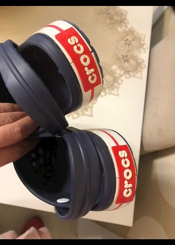 37 Beden mavi Renk crocs Mavi Bantlı Kauçuk Terlik