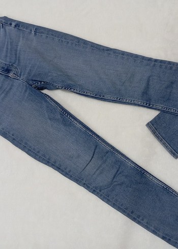 H&M Düğmeli Mavi Kadın Denim Pantolon