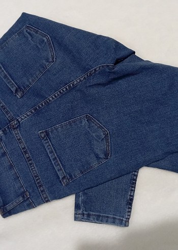 Diğer Düğmeli Mavi Kadın Denim Pantolon