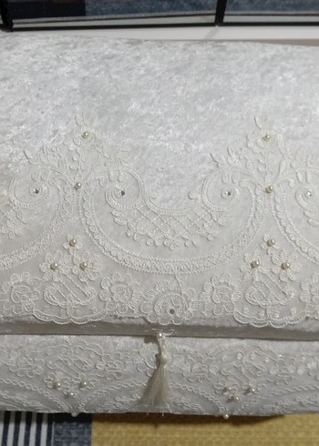 Diğer Dantel İşlemeli Beyaz Vintage çeyiz sandığı
