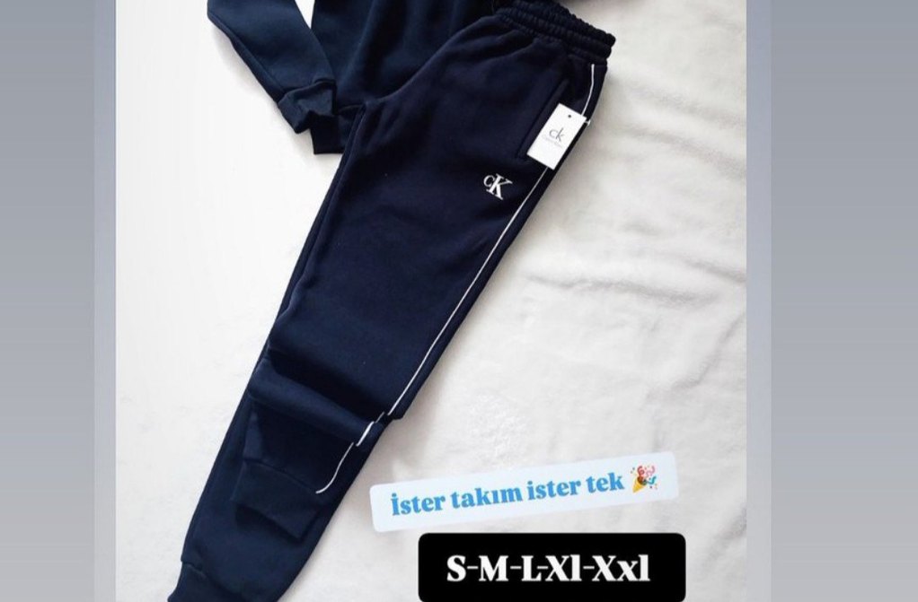 Ck üç iplik sardonlu eşofman - Görsel 2