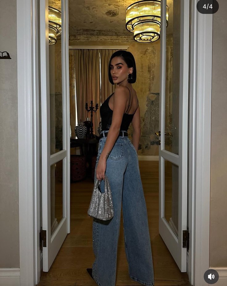 kristal taşlı baggy Jean - Görsel 3