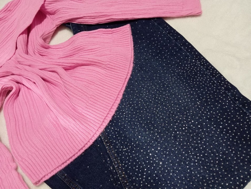 kristal taşlı baggy Jean - Görsel 2