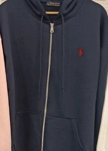 m Beden lacivert Renk Polo Kadın Kapüşonlu Fermuarlı Sweatshirt