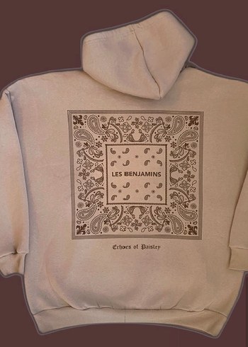 m Beden camel Renk Les Benjamins Oversize Bej Uzun Kollu Kadın Sweatshirt