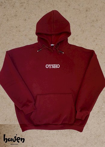 Oysho Oysho Oversize Bordo Kapüşonlu Kadın Sweatshirt