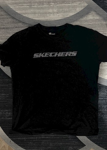 Skechers Siyah Baskılı Oversize Tişört