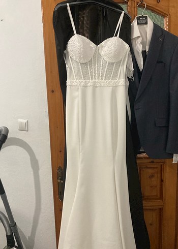 Modern Klasik Beyaz Balık Model Gelinlik - Görsel 2