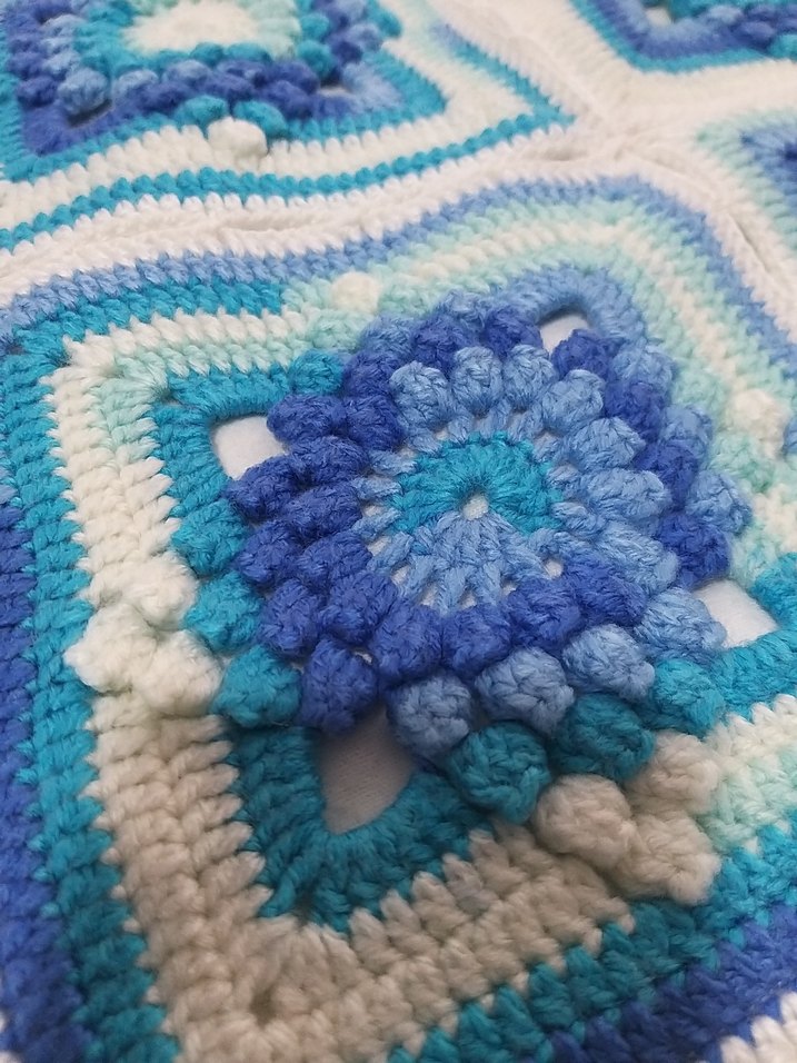 Mavi Renkli Bağlama Desenli Battaniye - Görsel 2