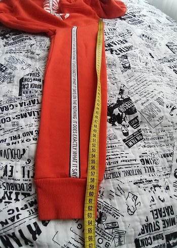 Turuncu Kapüşonlu Erkek Sweatshirt - Görsel 5