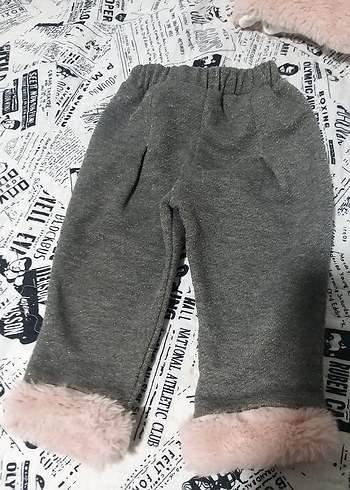 Gri Kürklü Kolsuz Bebek Kız Takımı - Görsel 2