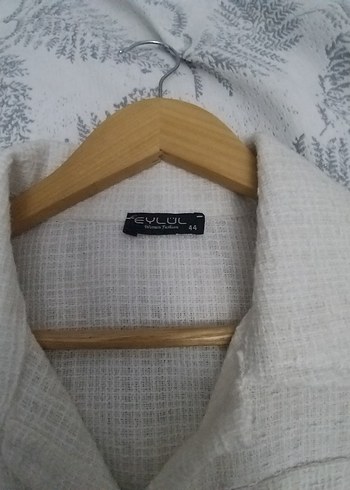 Düğmeli Uzun Keten Kadın Gömlek - Görsel 3