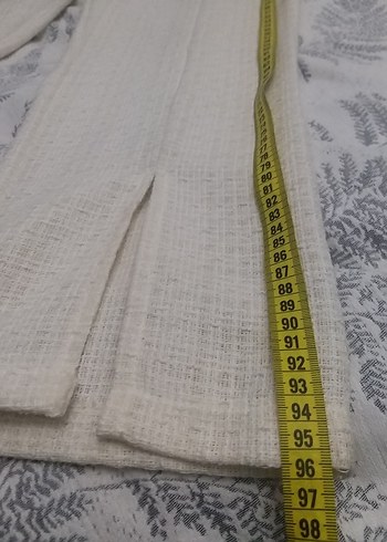 Düğmeli Uzun Keten Kadın Gömlek - Görsel 7