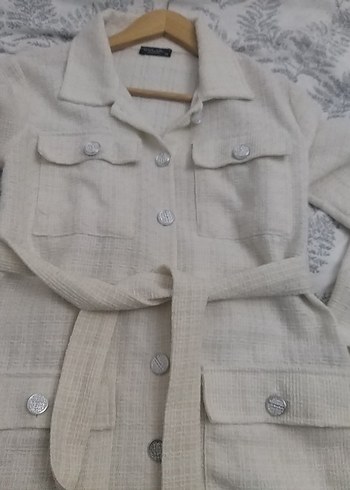 Düğmeli Uzun Keten Kadın Gömlek - Görsel 5