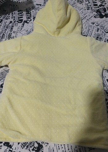 Kız Çocuk Sarı Kapüşonlu ceket - Görsel 2