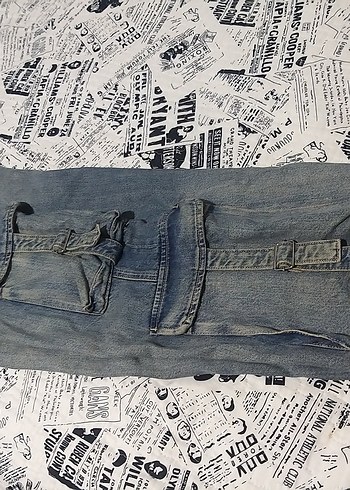 Kadın Bol Kesim Kargo Kot Pantolon - Görsel 6