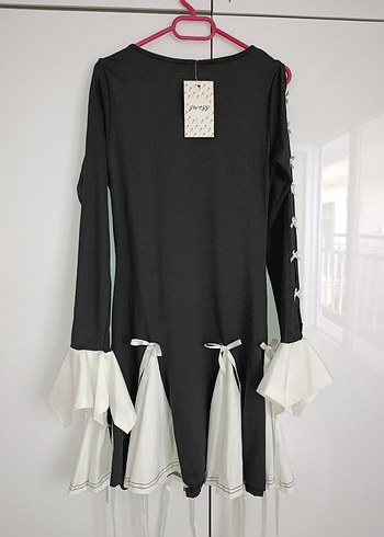 Diğer Uzun Kollu Siyah Gotik Kadın Tunik